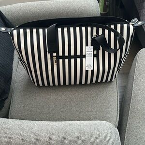Alice + Olivia Black and White Striped Tote